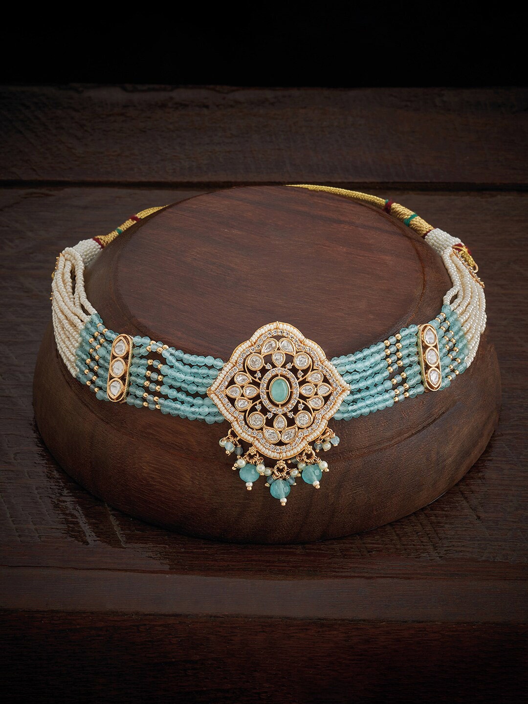 

Kushal's Fashion Jewellery Gold-Plated Kundan Necklace