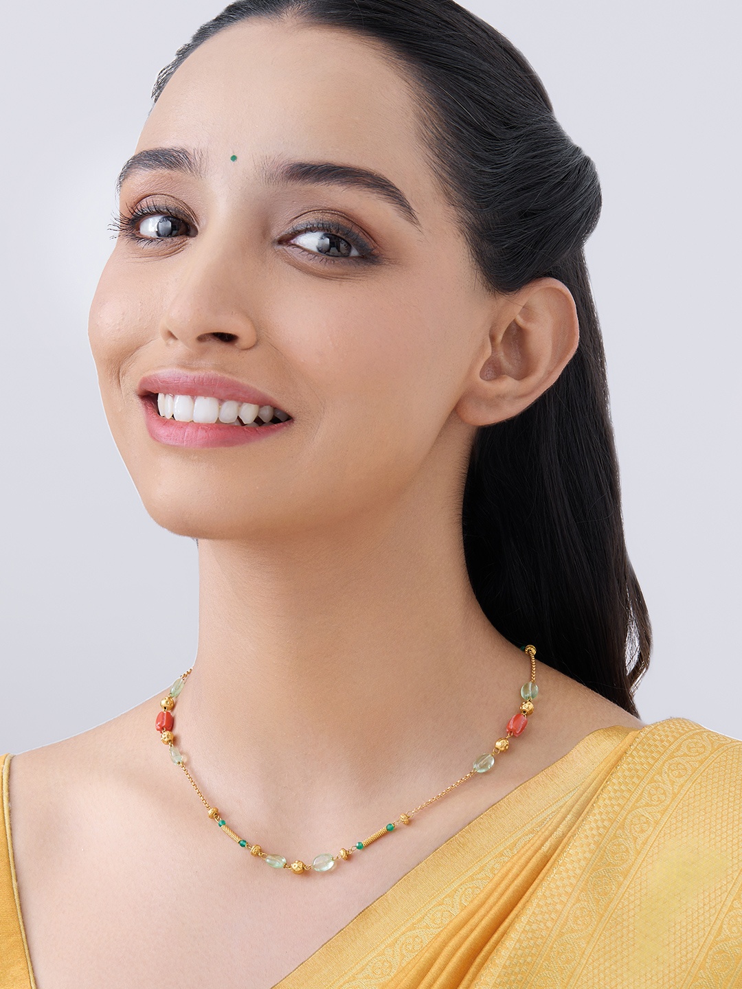 

Kushal's Fashion Jewellery Gold Plated Artificial Stones Necklace