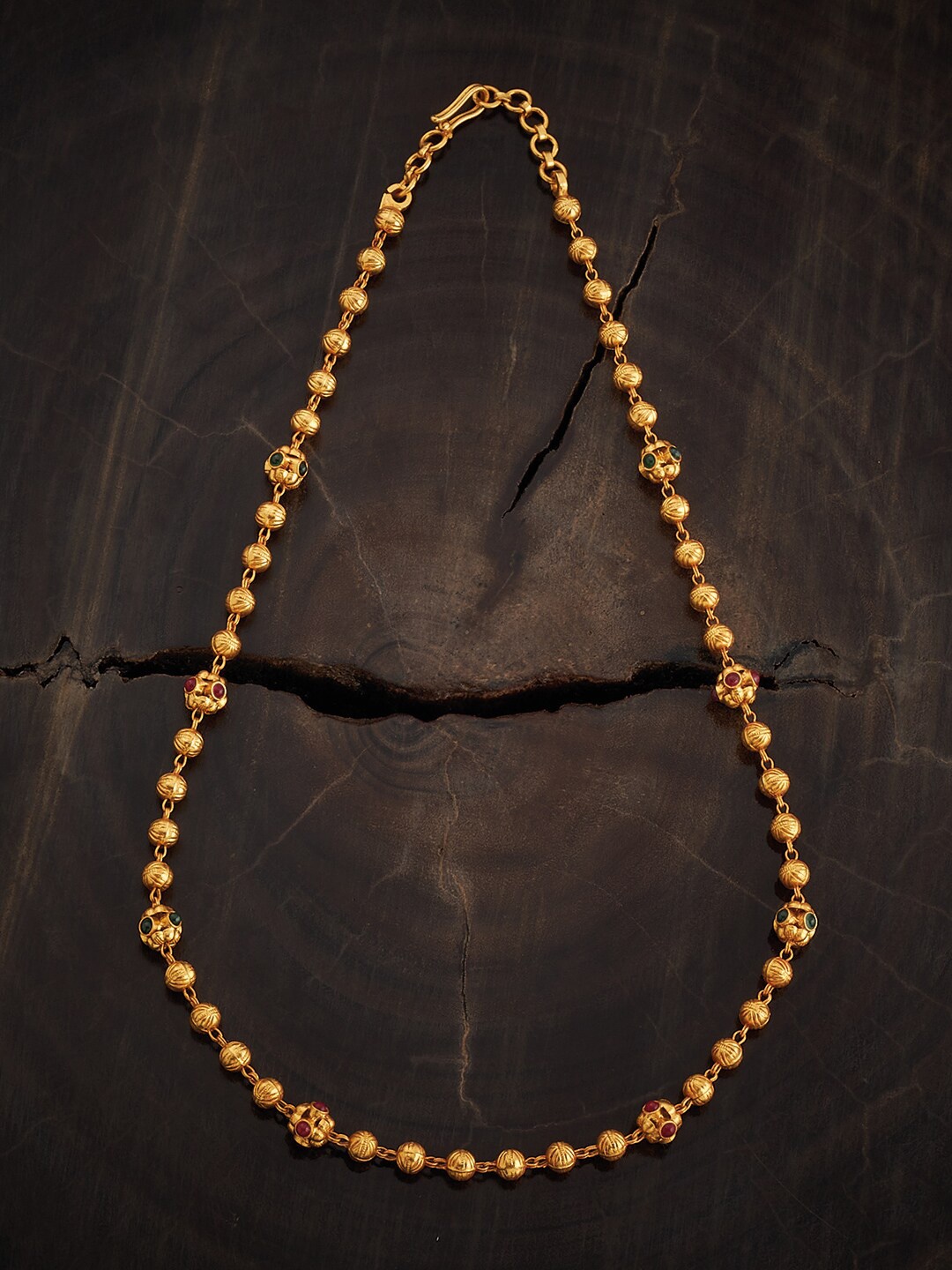 

Kushal's Fashion Jewellery 92.5 Pure Silver Gold-Plated Temple Necklace