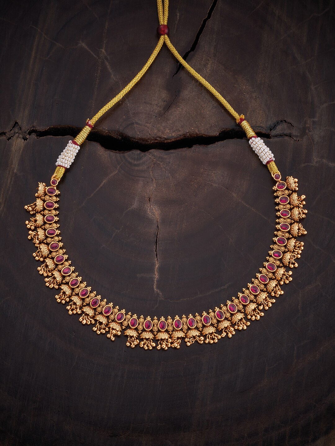 

Kushal's Fashion Jewellery Gold-Plated Antique Necklace