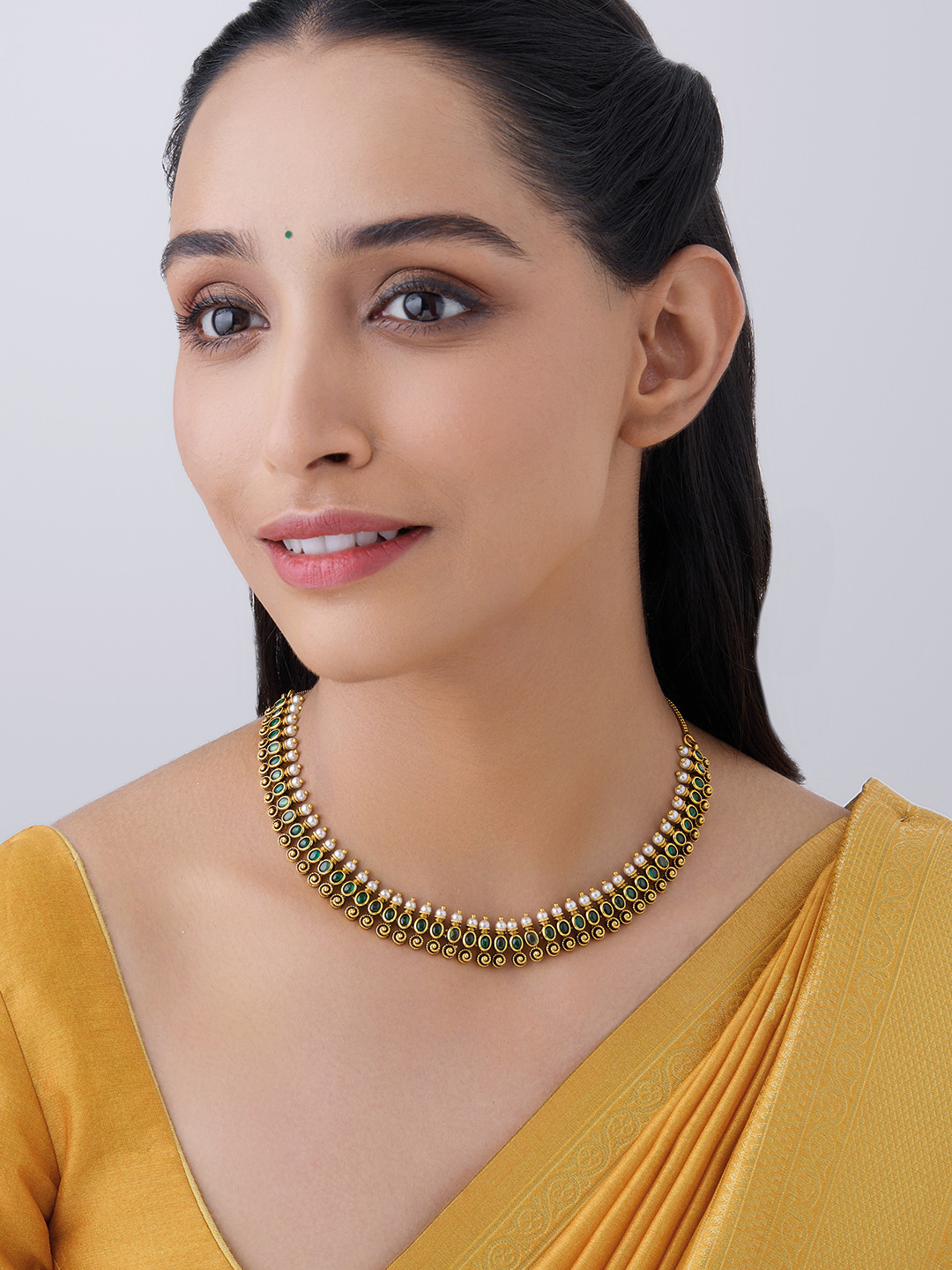 

Kushal's Fashion Jewellery Gold-Plated Antique Necklace