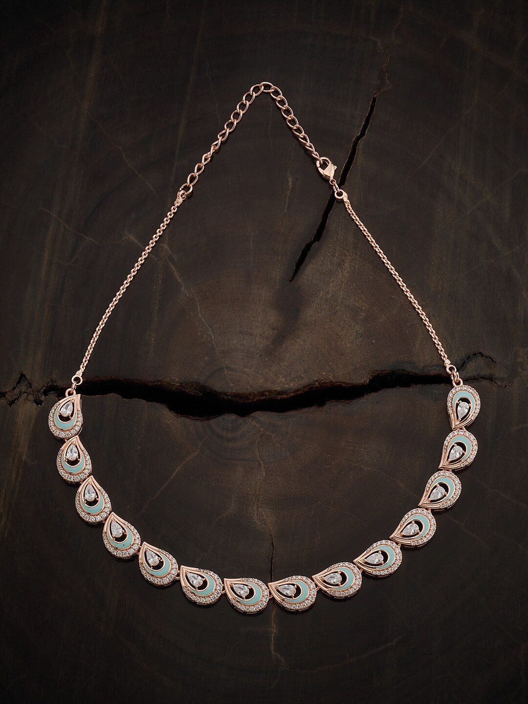 

Kushal's Fashion Jewellery Rose Gold-Plated Zircon-Studded Necklace