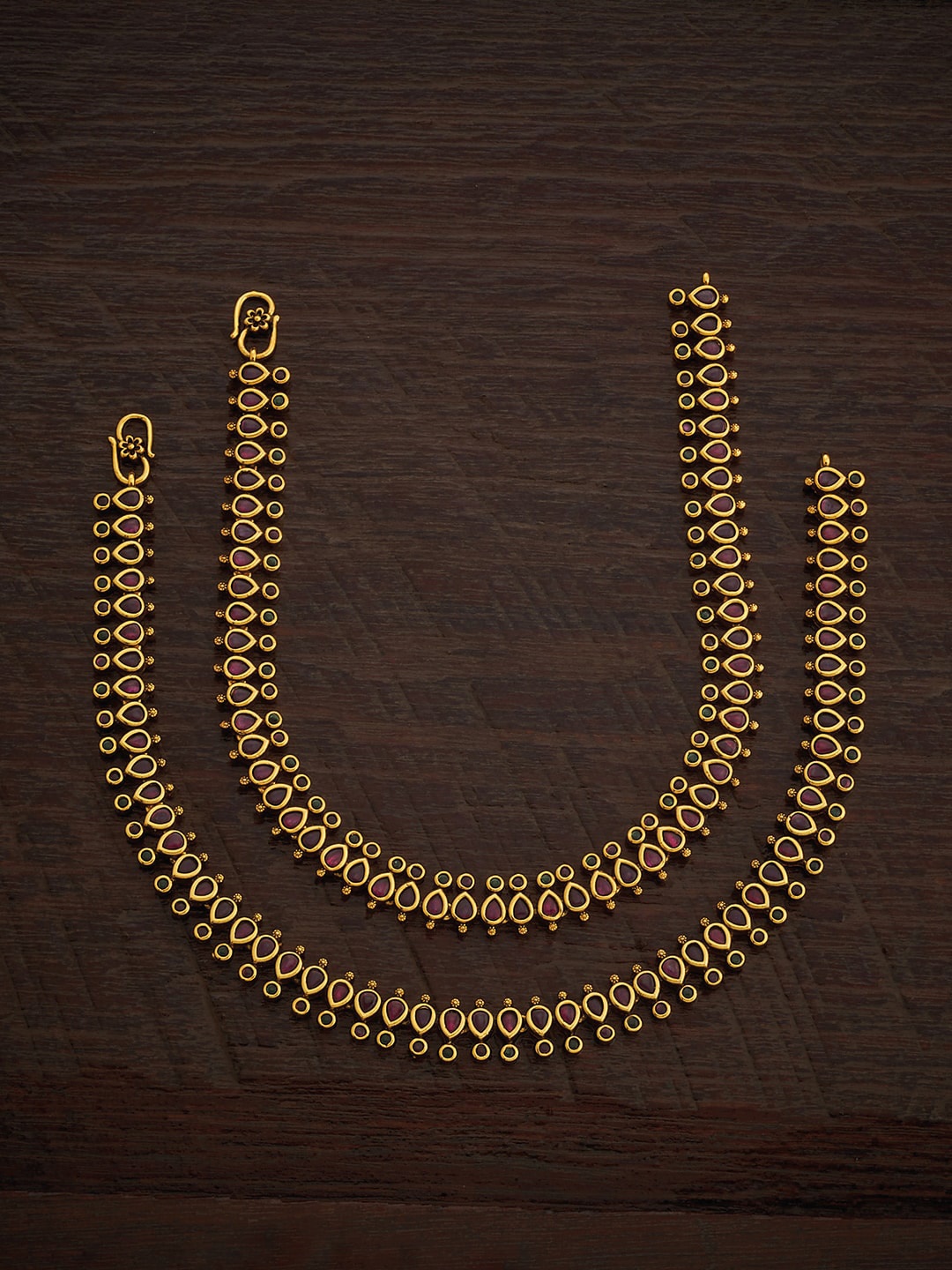 

Kushal's Fashion Jewellery Set of 2 Gold Plated Anklets