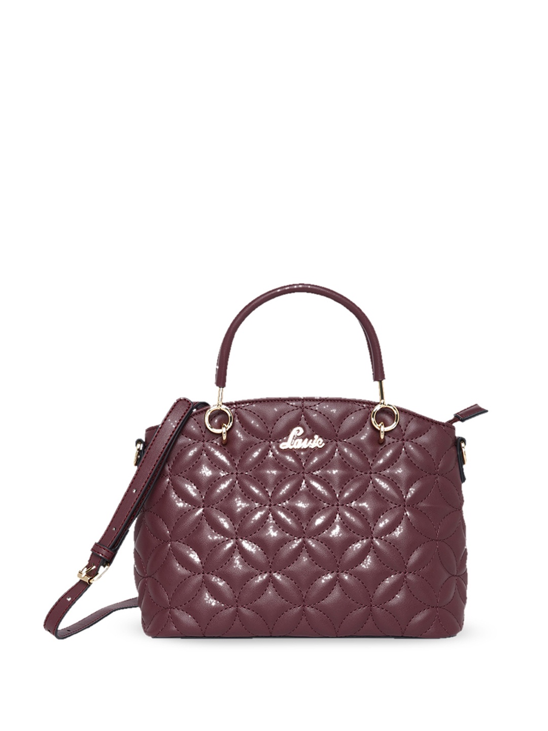 

Lavie Textured Structured Satchel Bag With Quilted, Maroon