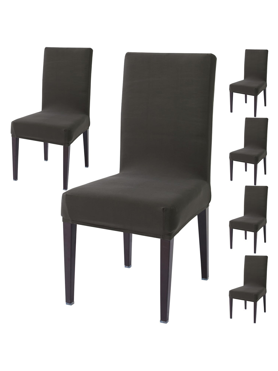

HOKIPO Grey 6 Pieces Stretchable Velvet Chair Covers