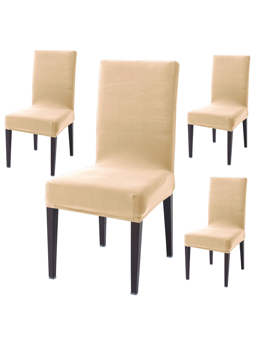 

HOKIPO 4 Pcs Beige Stretchable Chair Covers
