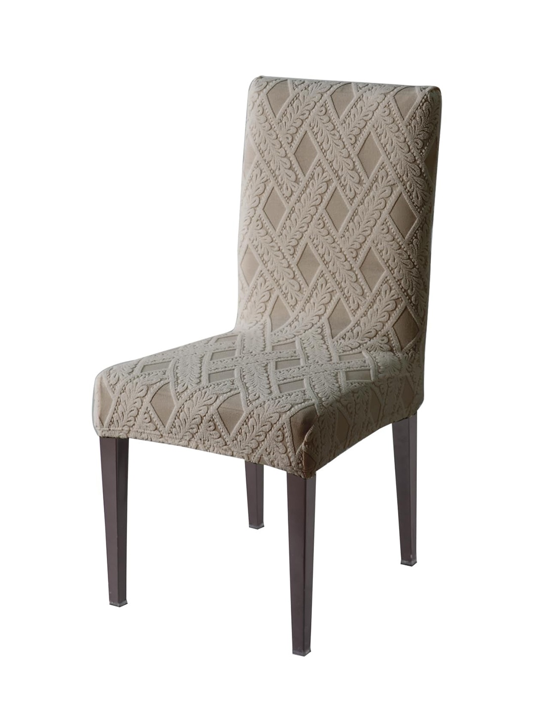 

HOKIPO Brown Textured Jacquard Chair Cover