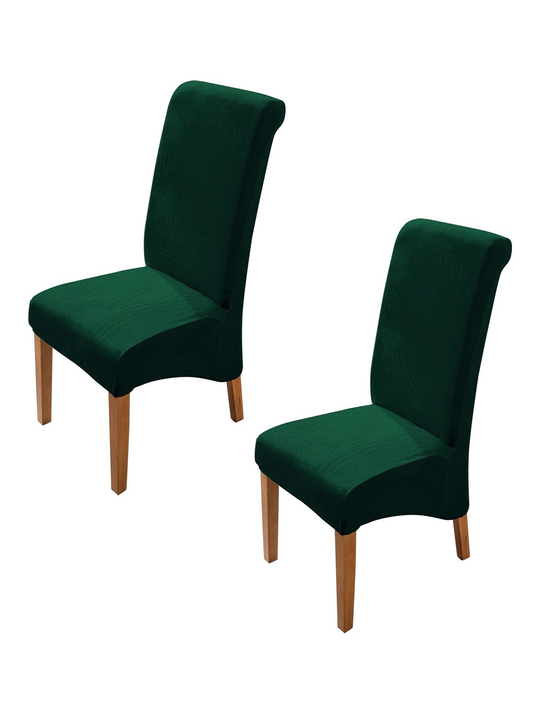 

HOKIPO Green 2 Pieces Long Back Velvet Chair Covers