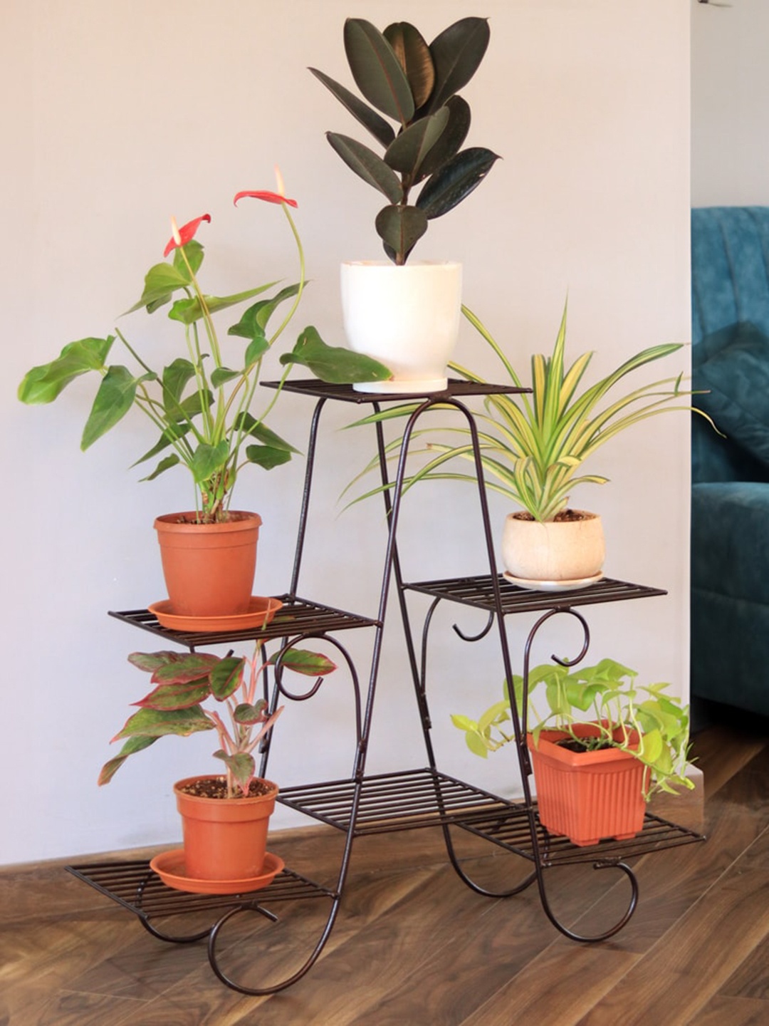 

TRUSTBASKET Copper Toned Metal Pot Planter Stand