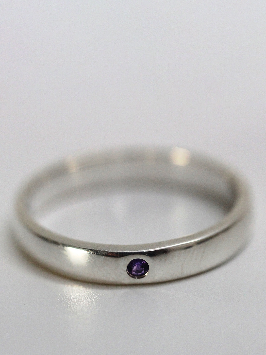 

HIFLYER JEWELS Men Sterling Silver Amethyst Studded Finger Ring, Purple