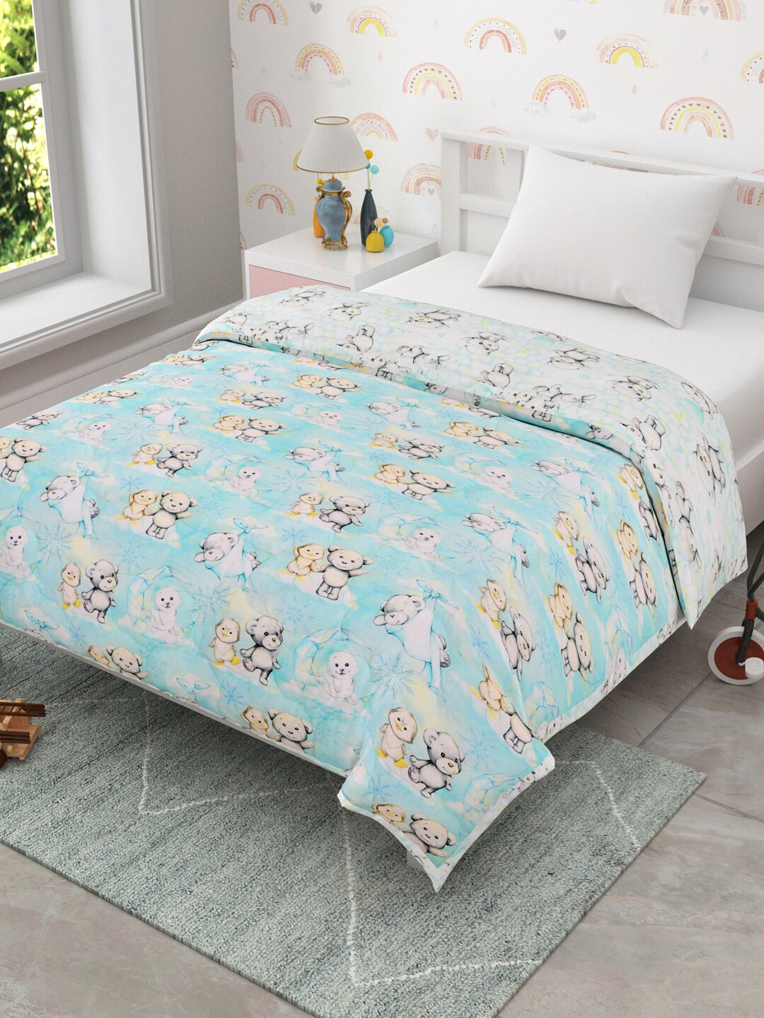 

EverHOME Blue & Grey Mild Winter Cotton 120 GSM Reversible Single Bed Comforter