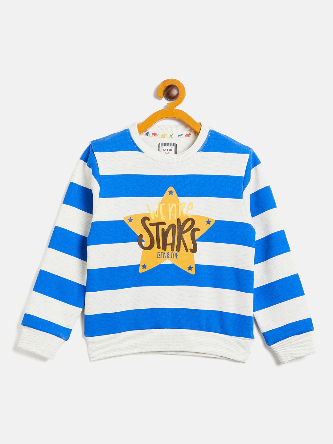 

Ben & Joe Boys Striped Long Sleeves Fleece Sweatshirt, White