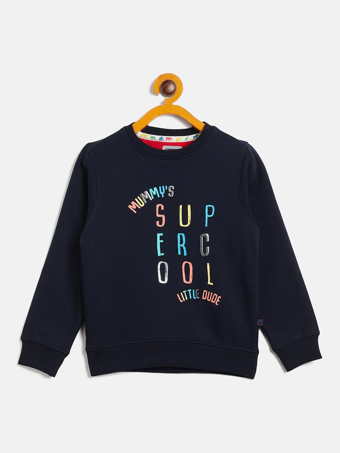 

Ben & Joe Boys Typography Printed Fleece Sweatshirt, Navy blue
