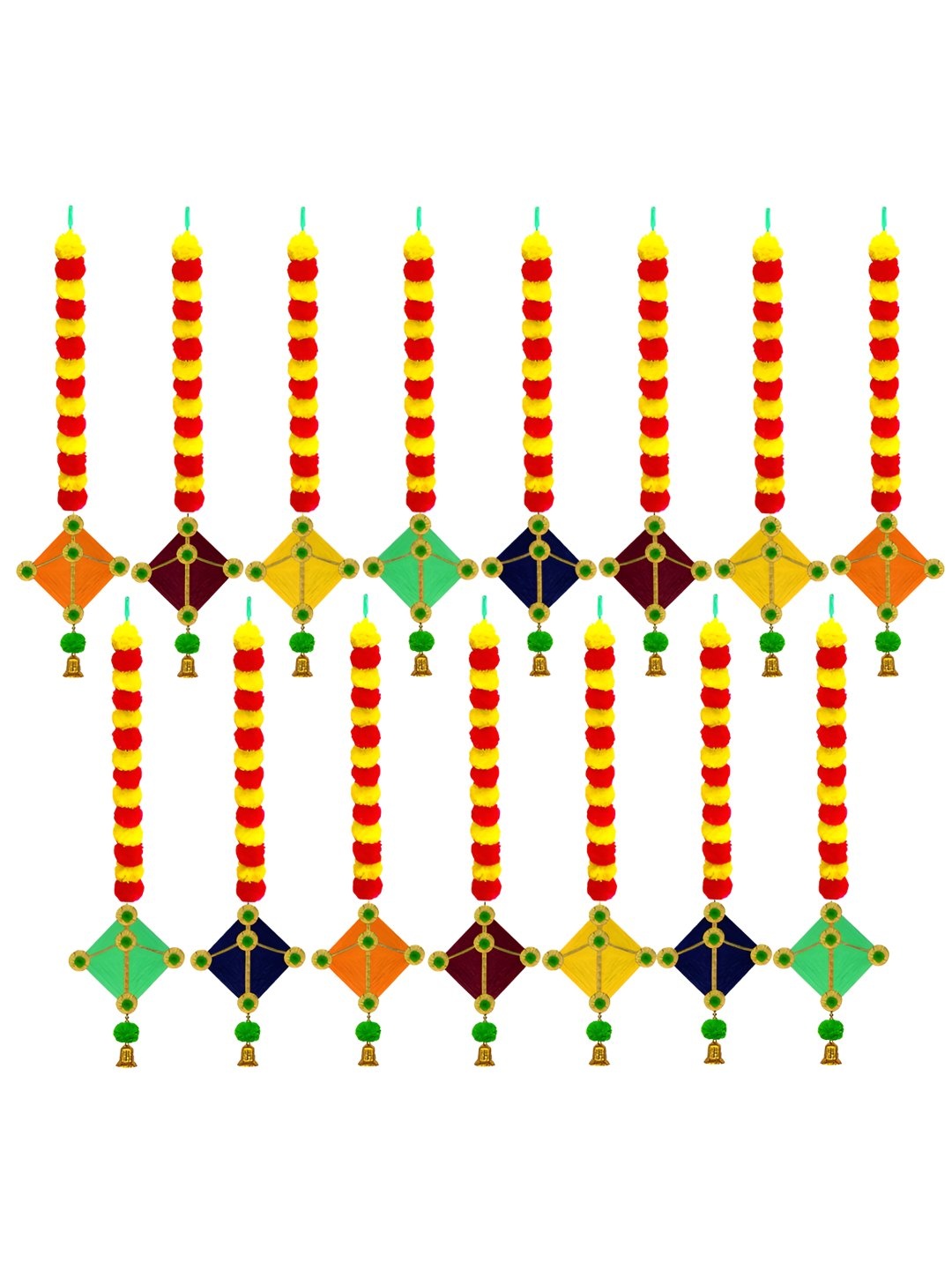 

iHandikart Red & Yellow 15-Pcs Hanging Marigold Artificial Flower