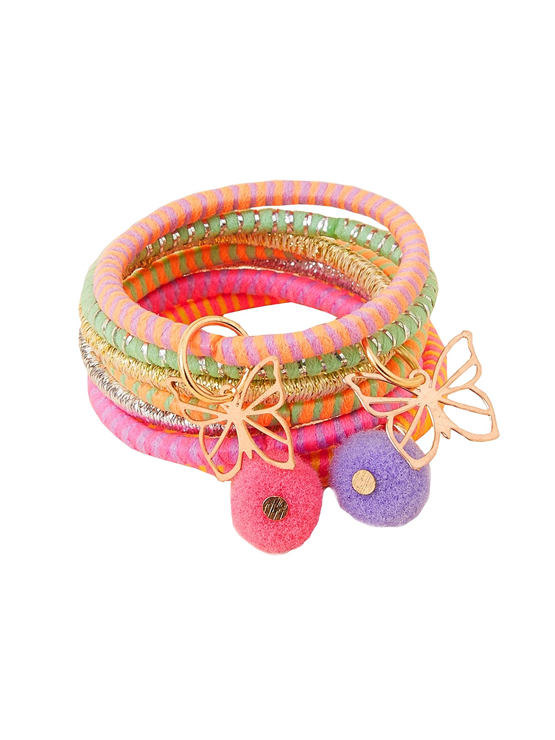 

Accessorize Girls Set Of 8 Ponytail Holders, Green
