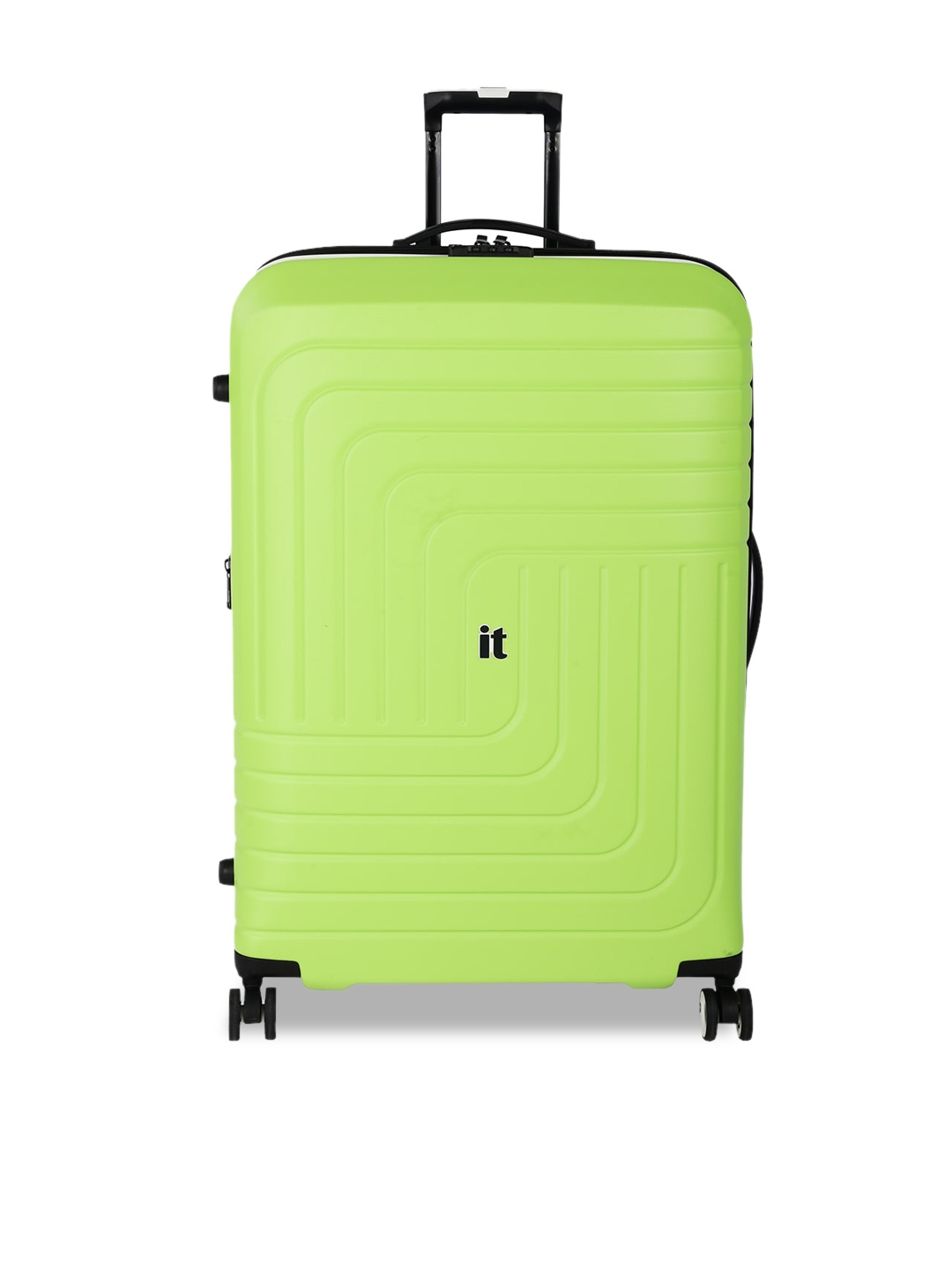 

IT luggage Convolved Textured 28 inches 360-Degree Rotation Hard-Sided Trolley Bag, Green