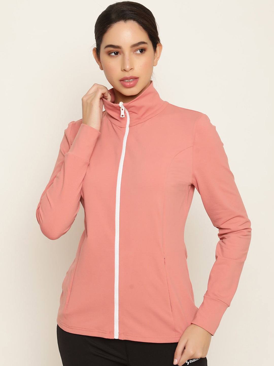 

STUDIOACTIV Mock Collar Sporty Jacket, Peach