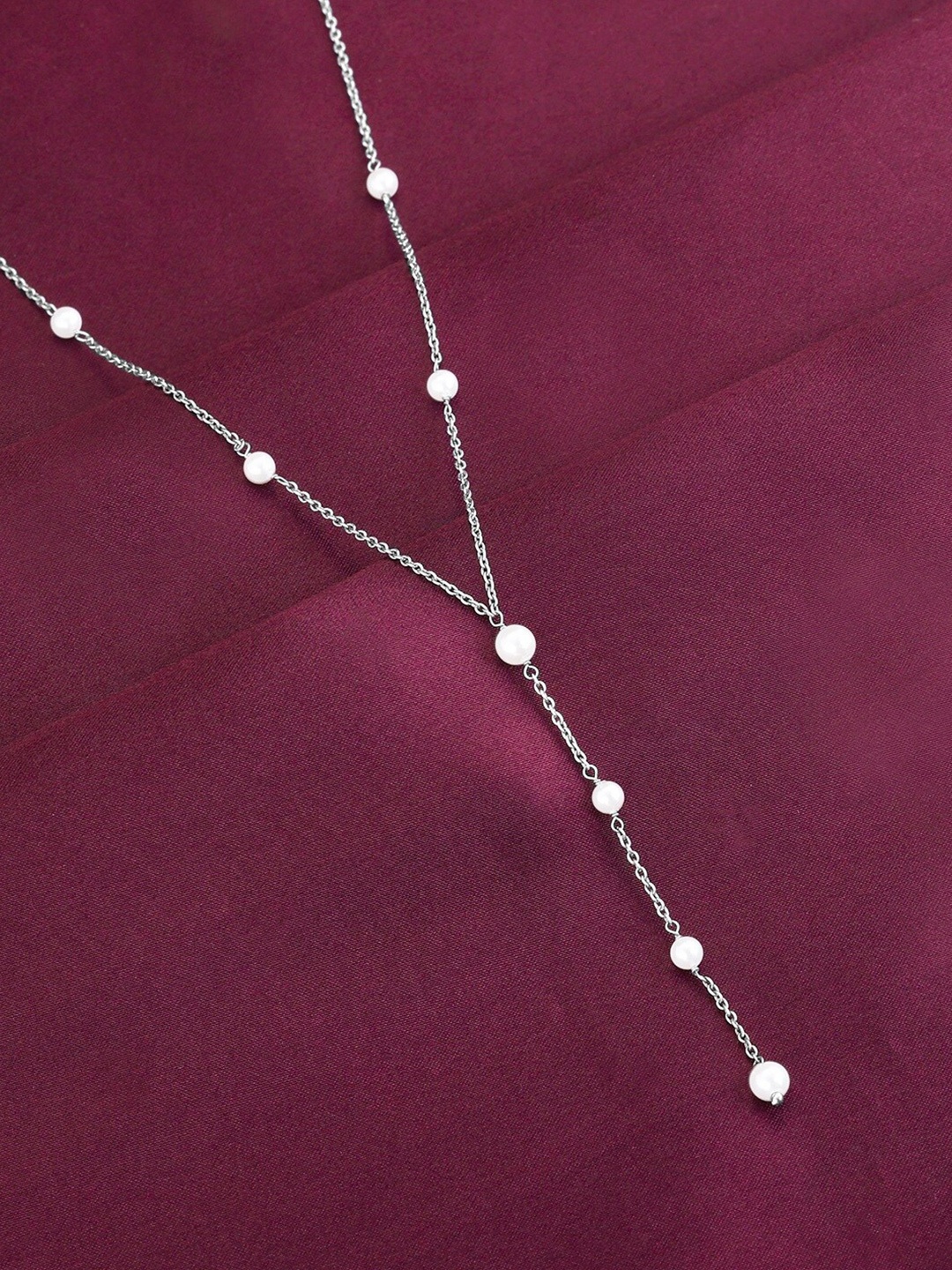 

GIVA Rhodium-Plated Beaded Sterling Silver Necklace