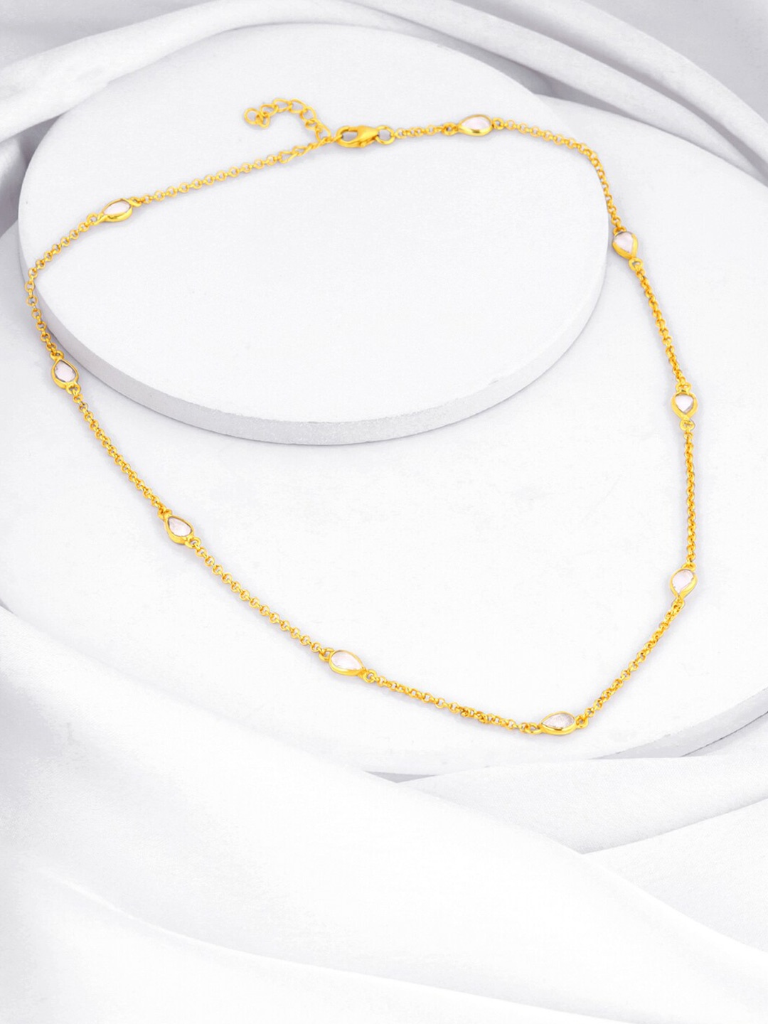 

GIVA Gold-Plated Sterling Silver Minimal Stone-Studded Necklace