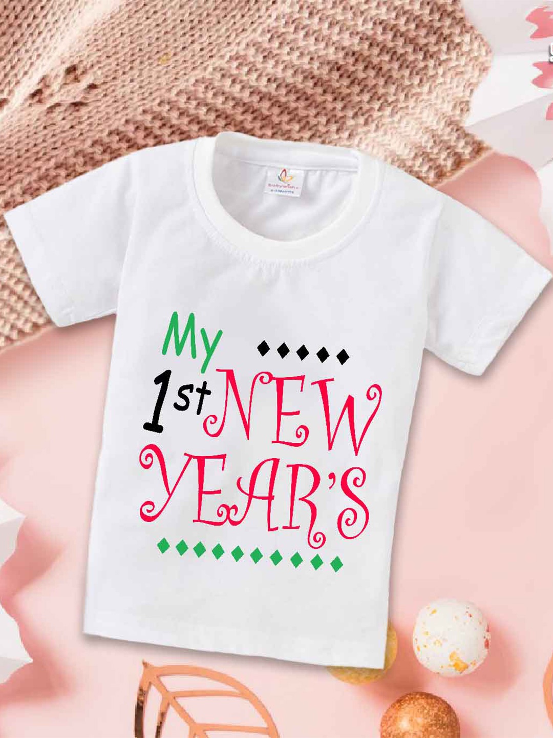 

Babywish Kids Typography Printed Relaxed Fit Cotton T-shirt, White