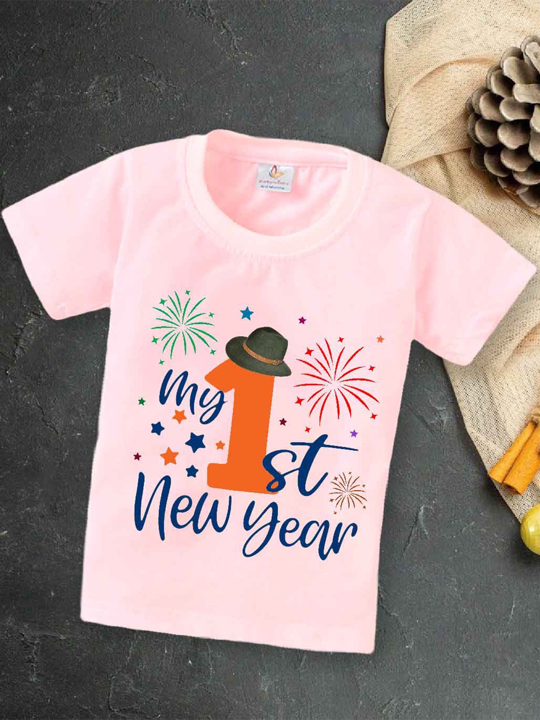 

Babywish Kids Graphic Printed Relaxed Fit Cotton T-shirt, Pink