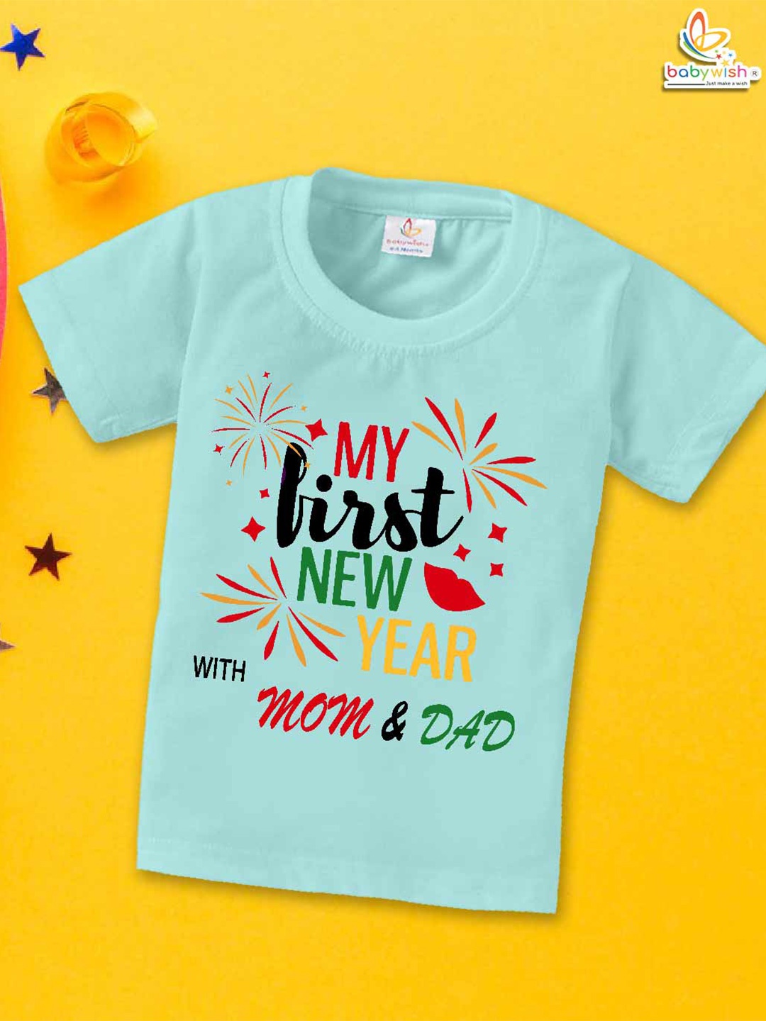 

Babywish Kids Typography Printed Relaxed Fit Cotton T-shirt, Sea green