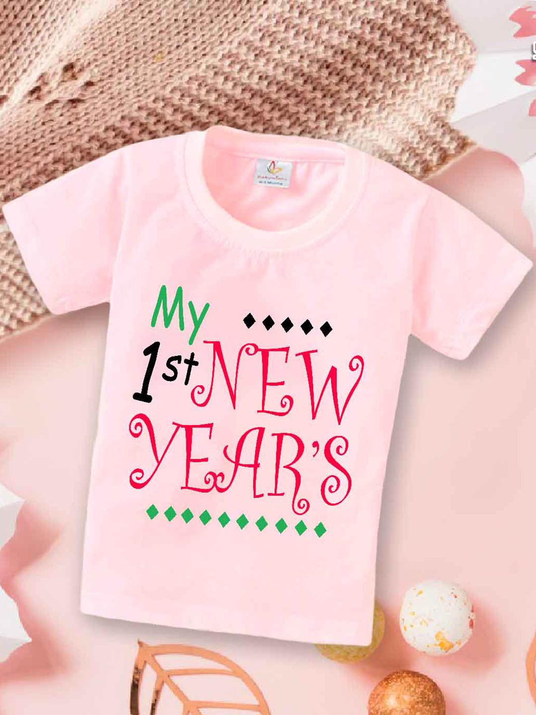 

Babywish Kids Typography Printed Cotton T-shirt, Pink