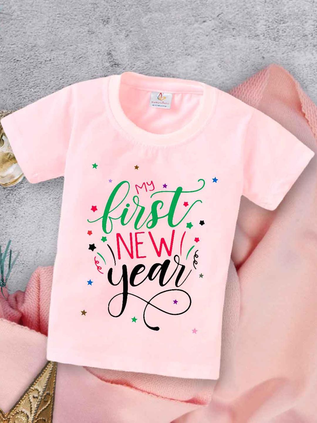 

Babywish Kids Typography Printed Relaxed Fit Cotton T-shirt, Pink