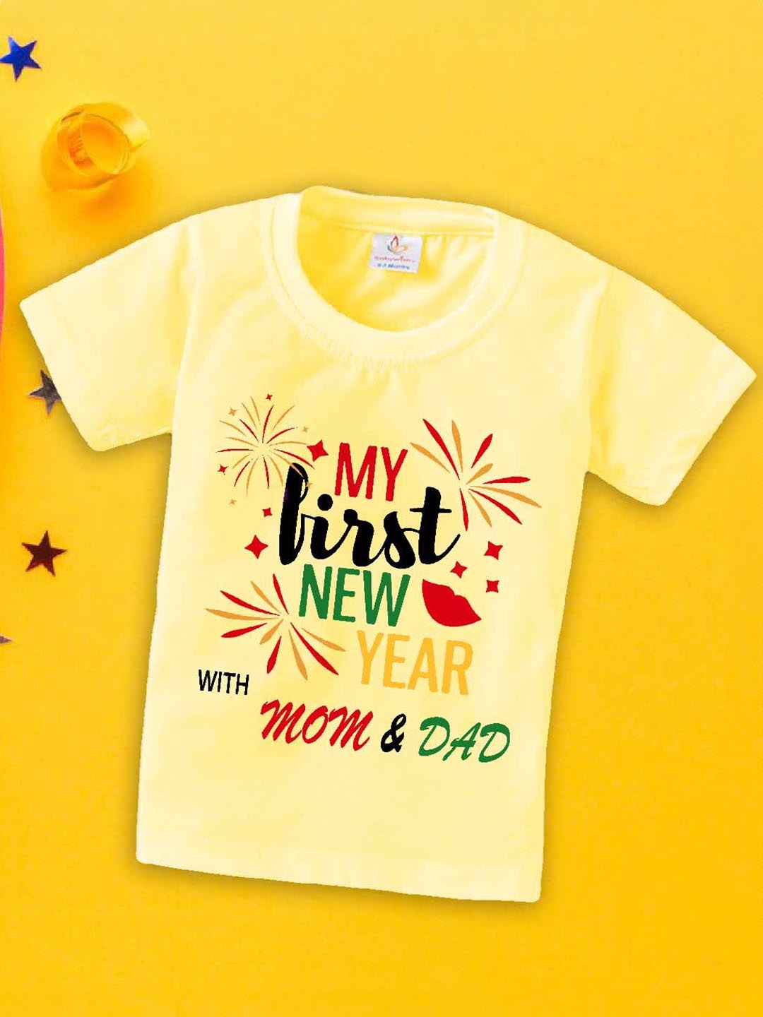 

Babywish Kids Typography Printed Cotton T-shirt, Yellow