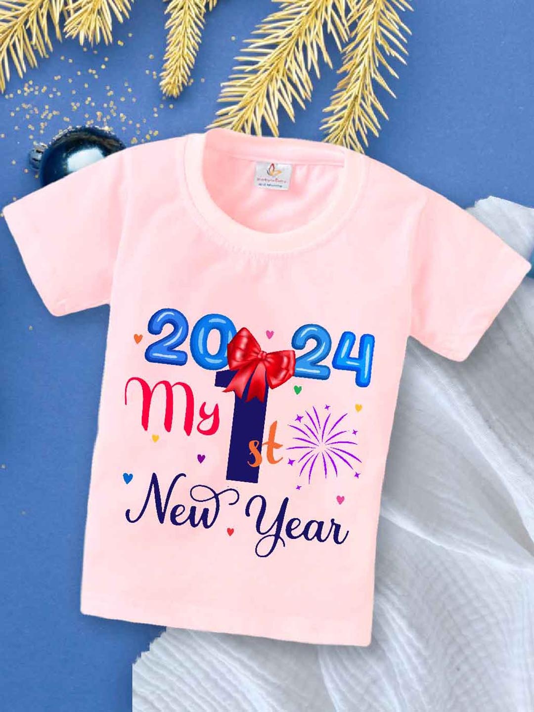 

Babywish Kids Typography Printed Cotton T-shirt, Pink