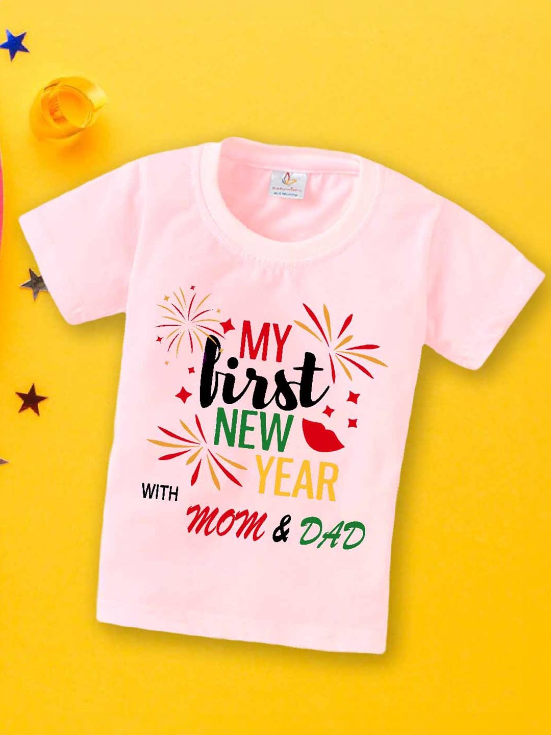 

Babywish Kids Typography Printed Cotton T-shirt, Pink