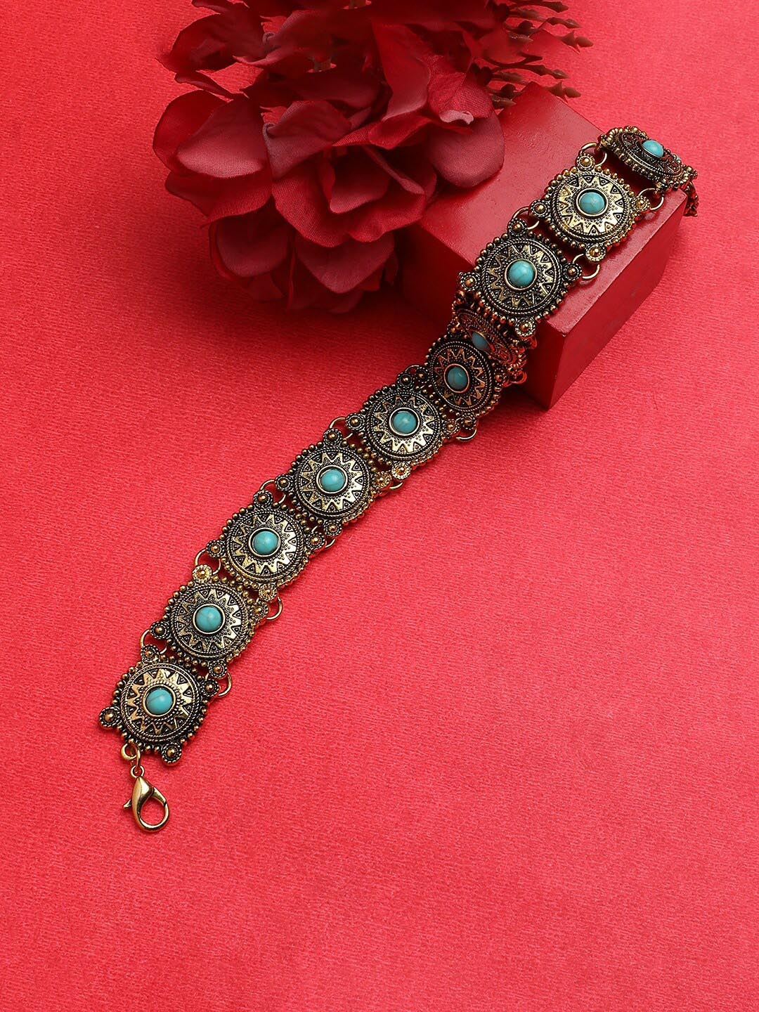 

Sangria Gold Plated Stone Studded Choker Necklace