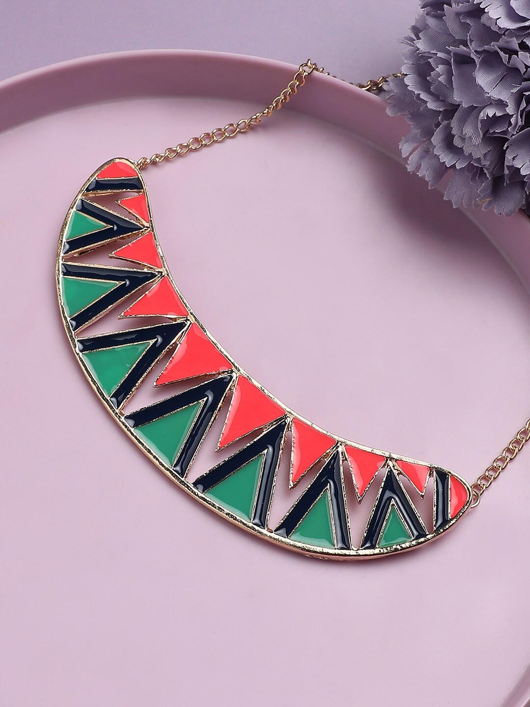 

Sangria Gold-Plated Gold-Plated Stone-Studded Necklace
