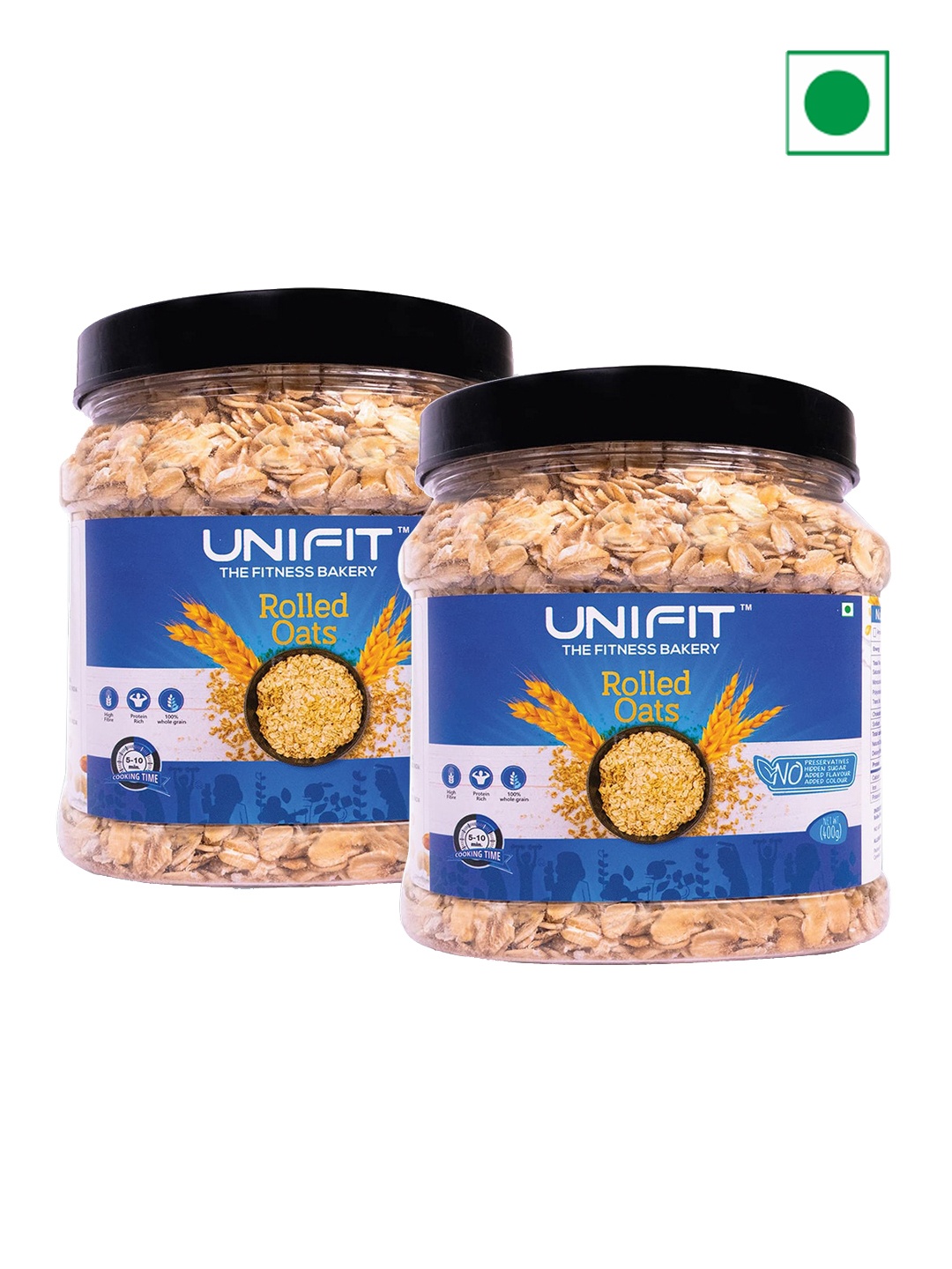 

UNIFIT Pack Of 2 Rolled Oats-400 g Each, Blue