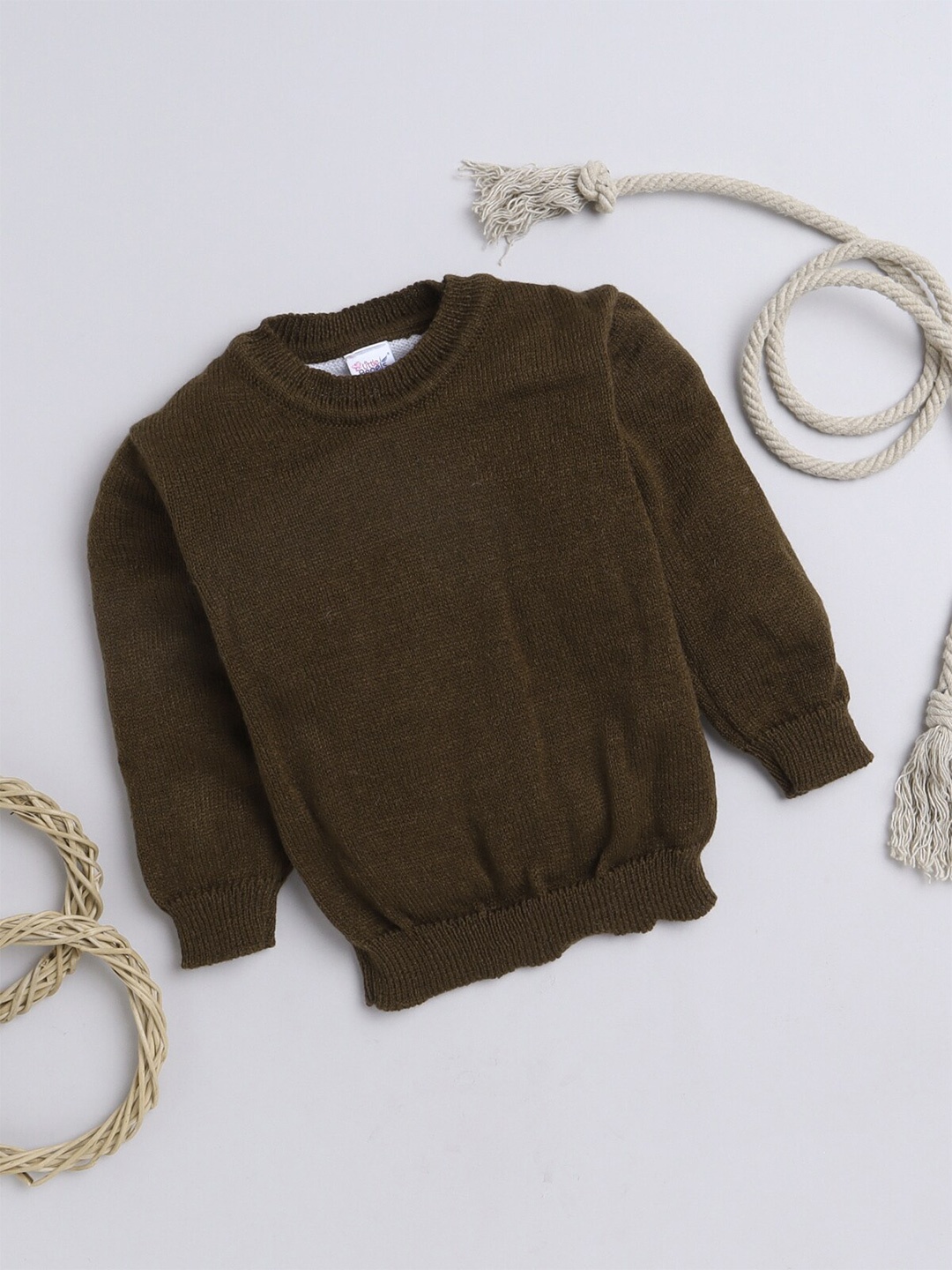 

Little Angels Kids Self Design Acrylic Pullover, Brown