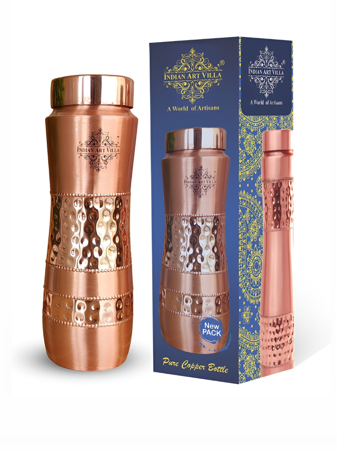 

INDIAN ART VILLA Copper Toned Single Wall Vacuum Water Bottle 800 ML