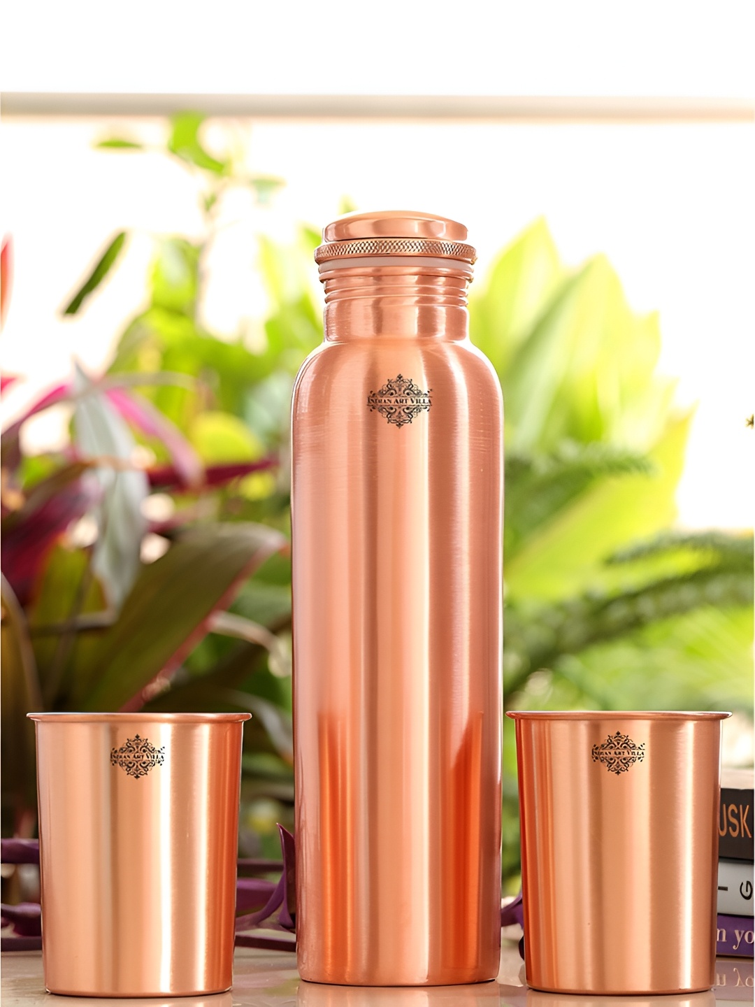 

INDIAN ART VILLA Copper Toned Single Wall Vacuum Water Bottle 1.3L