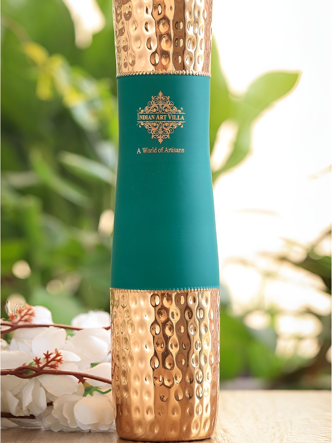 

INDIAN ART VILLA Green Single Wall Vacuum Water Bottle 1L