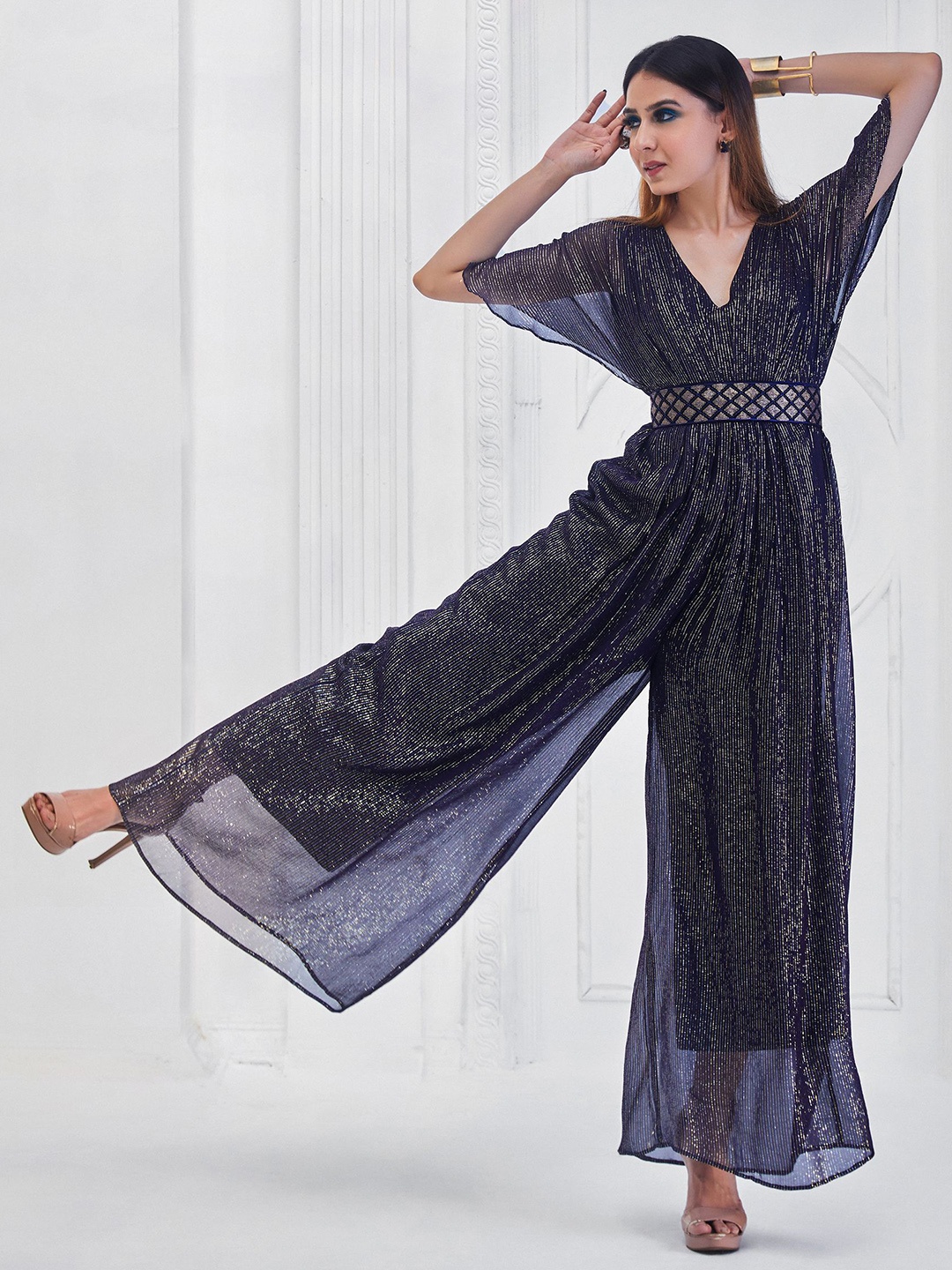 

Monk & Mei Embellished Basic Jumpsuit, Navy blue