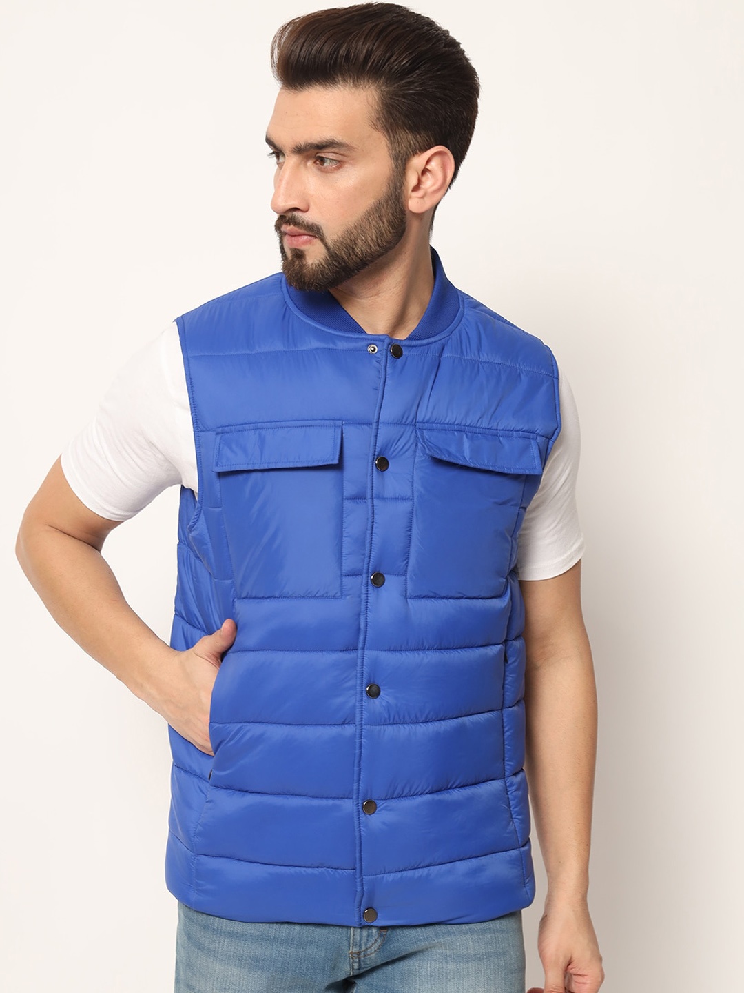 

PERFKT-U Stand Collar Insulator Padded Jacket, Blue