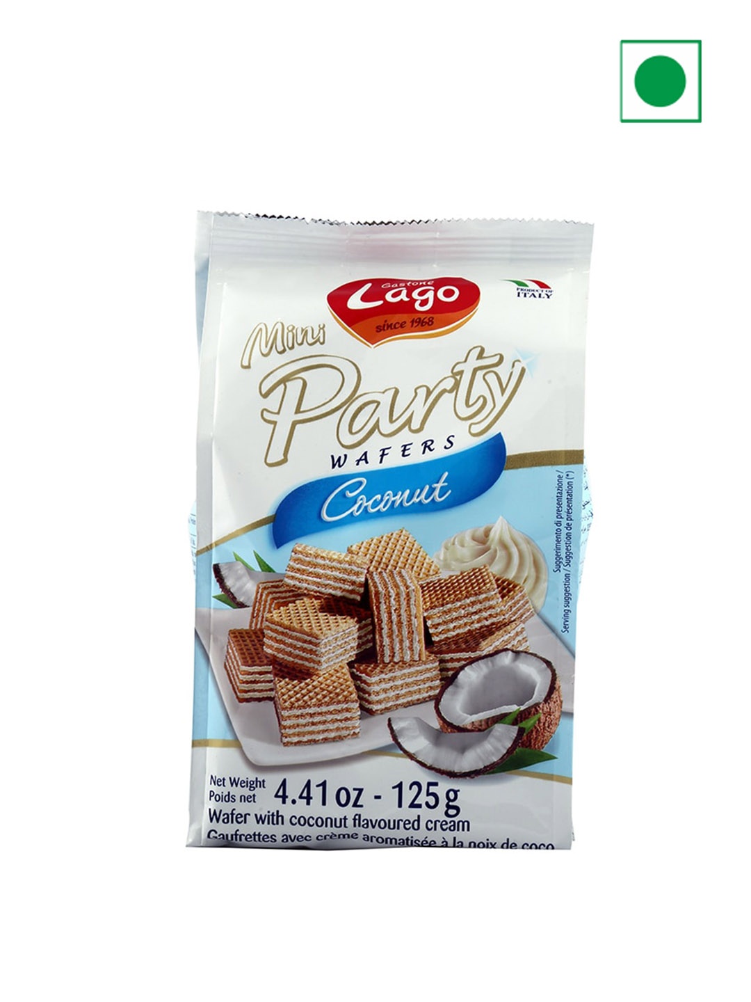 

Lago Mini Party Wafers Coconut Cream-125 Gm, White