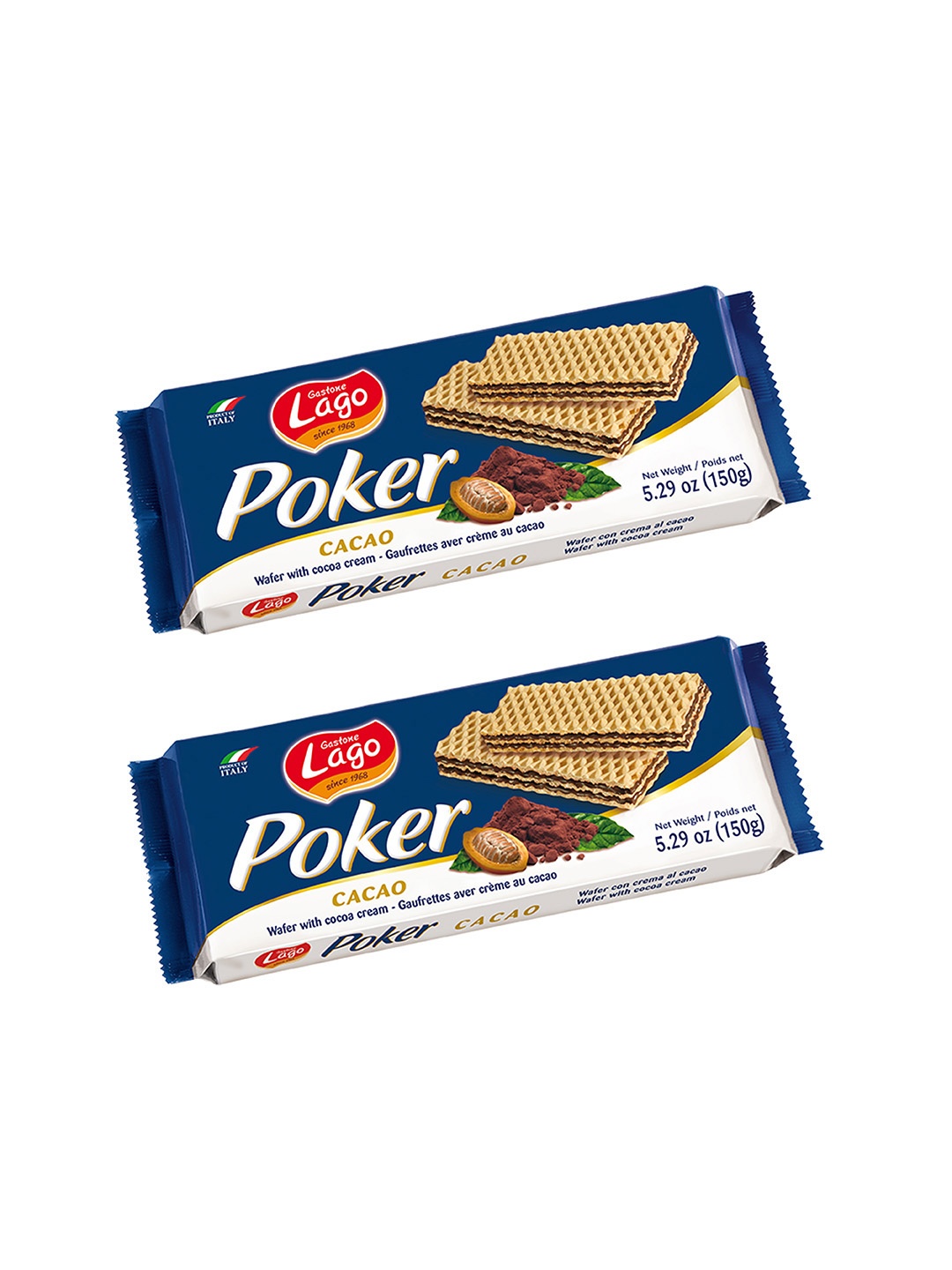 

Lago Set Of 2 Poker Wafers Cocoa 300g, White