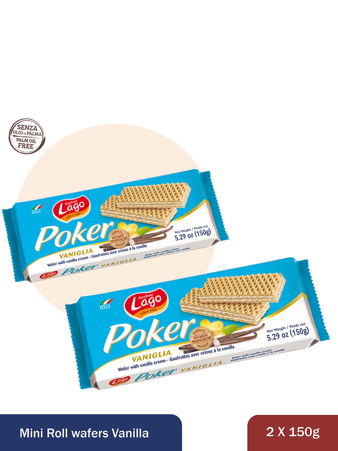 

Lago Set Of 2 Poker Wafers Vanilla 300g, White
