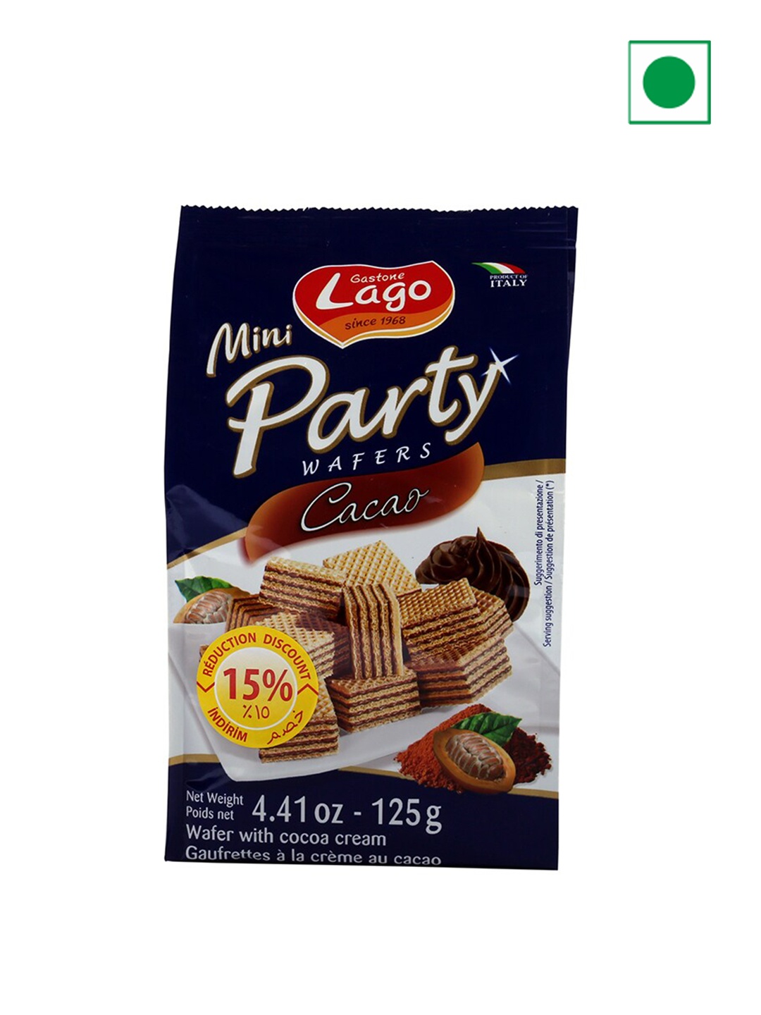 

Lago Mini Party Wafers Cocoa Cream-125gms, White