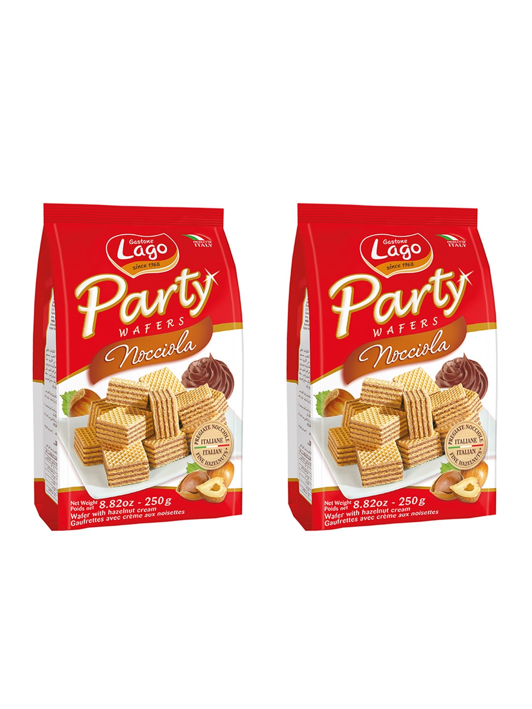 

Lago Set Of 2 Party Wafers Hazelnut- 500gms, White