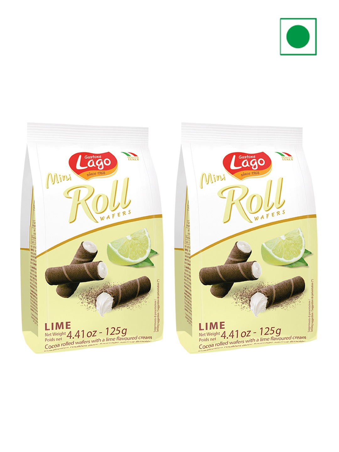 

Lago Set Of 2 Mini Roll Lime 250g, White