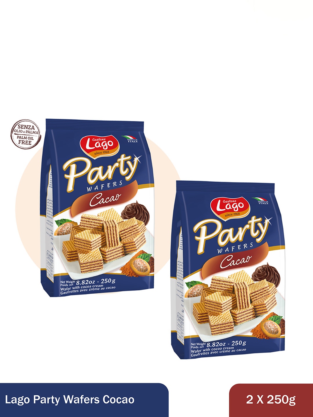 

Lago Set of 2 Party Wafers Cocoa-500 gms, White