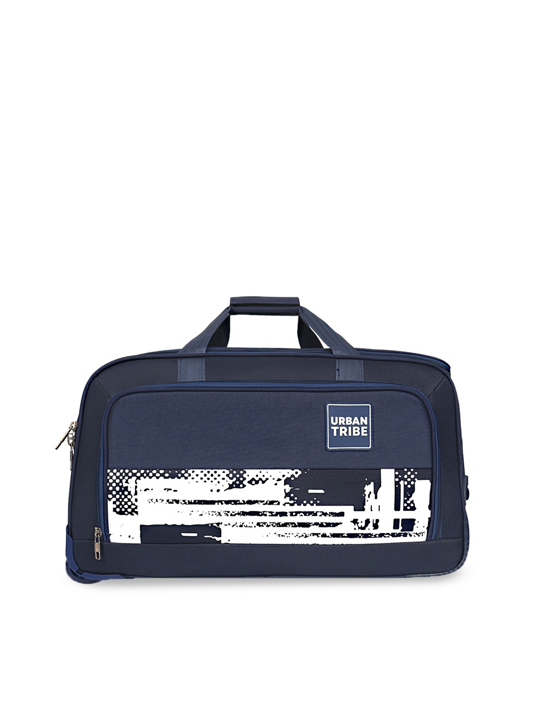 

URBAN TRIBE Printed Soft-Sided Large Duffel Trolley Bag, Blue