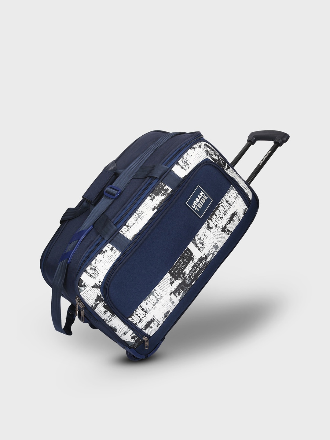 

URBAN TRIBE Forbes Abstract Printed Duffel Trolley Bag, Blue
