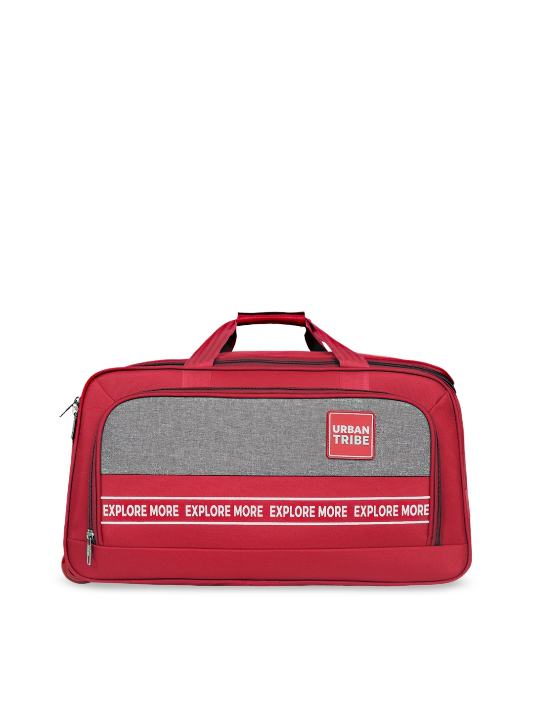 

URBAN TRIBE Cargo Wheeler Colourblocked Duffel Trolley Bag, Maroon